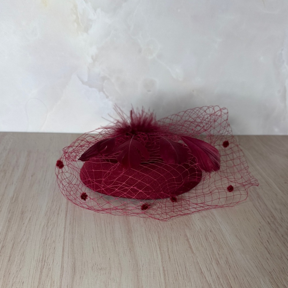 Elegant Red Feathered Fascinator